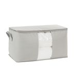 Ocean Home Textile 75x40x40 cm Mega Boy PVC Pencereli Gri Balıksırtı Hurç