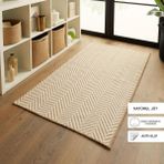 Ocean Home Textile 80x150 cm Ekru Renk Balıksırtı Jüt Halı Kilim
