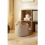 Ocean Home Textile Bej Dokulu Dolap İçi Çamaşır Oyuncak Düzenleyici Katlanır Saklama Sepeti Organizer 30x30x30