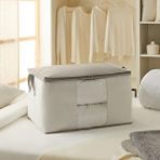 Ocean Home Textile Büyük Boy Pvc Pencereli Gri Çizgili Stuff ve Things Hurç 60 X 43 X 35 Cm