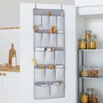 Ocean Home Textile Gri 16 Cepli Çok Amaçlı Askılı Dolap İçi Banyo Mutfak Düzenleyici Terlik Organizer 45x125 cm