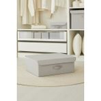Ocean Home Textile Gri Kapaklı Dolap İçi Çamaşır Oyuncak Düzenleyici Katlanır Saklama Kutusu Hurç 48x40x19 cm - Açık Gri - 48 x 40 x 19 cm