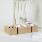 Ocean Home Textile Jüt Çocuk Odası Dolap Çekmece İçi Çamaşır Düzenleyici Katlanır Saklama Kutusu Organizer Set - Kahverengi - 1 Adet