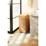 Ocean Home Textile Katlanabilir Bölmeli Beyaz Metal Destekli Naturel Jüt Düzenleyici Çamaşır Sepeti 44x29x70 cm