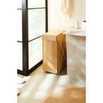 Ocean Home Textile Katlanabilir Bölmeli Beyaz Metal Destekli Naturel Jüt Düzenleyici Çamaşır Sepeti 44x29x70