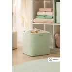 Ocean Home Textile Mint Kırçıllı Dolap Içi Çamaşır Oyuncak Düzenleyici Pamuklu Saklama Sepeti Organizer 30x30x30