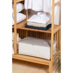 Ocean Home Textile Orta Boy Gri Çizgili Baza Altı Kazak Pike Battaniye Hurcu, Hurç 52x28x21 cm - Açık Gri - 52 x 28 x 21 cm - 1 Adet