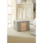 Ocean Home Textile Orta Boy Pencereli Gri Kapitone Kazak Pike Battaniye Hurcu, Hurç 45x40x30 cm - 45 x 40 x 30 cm - 1 Adet