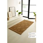 Ocean Home Textile Yıkanabilir Saçaklı Jüt Görünümlü Naturel Renk Karo Desenli Halı Kilim