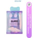 Ocean Makyaj Süngeri & Yüz Kaş Usturası Seti 5 Parça Kapatıcılar İçin Profesyonel Kullanım