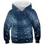 Ocean Plus Erkek Çocuk Dijital Baskı Kapüşonlu Kanguru Cepli Kız Kedi Sweatshirt Unisex Çocuk Renkli Kapüşonlu Kazak (5 yıl/105-115 cm, Gelecek)