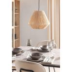 Ocean Point Doğal Rafya El Örgüsü Büyük Avize Modern ve Bohem Tarz Dekoratif Tavan Lambası (40 x 35 cm ) Oceanpoint - Bej