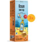 Ocean Portakal Aromalı Balık Yağı 150 ml Şurup - Portakal - 3 Adet (Toplam 450 ml) - Dezenfektan Hediyeli (%72 Alkol)