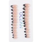 Ocean Profesyonel Takma Tırnak Seti Black French EBAY-207 - Çok Renkli