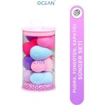 Ocean Silindir Pakette Makyaj Süngeri 10'lu Karışık Renk ASU-311 - çok renkli