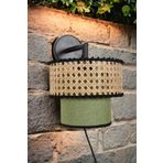 oceanpoint Doğal Hazeran & Kumaş Aplik Aydınlatma Duvar Aplik Modern Tasarım L Kol 25CM