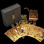 OceanWings Klasik Tarot Kartları Güverte Seti, Kılavuz Kitaplı, Altın Folyo Su Geçirmez Tarot Kartları Şans Anlatma Oyuncağı, Kristal Sarkaçlı - Yeni Başlayanlar ve Uzman Okuyucular için