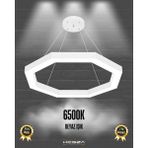 Octagon (Beyaz Kasa, Beyaz Işık) Ledli Modern Sarkıt Linear LED Avize Salon Mutfak Oturma Odası Yatak Odası Antre Hol LED
