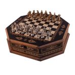 OCTAGON BYK SİYAH SATRANÇ TABLASI (55x55x10 cm)
