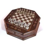 OCTAGON CEVİZ SATRANÇ SETİ (41X41X10 cm)