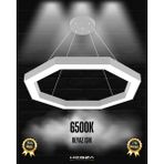 Octagon (Gri Kasa, Beyaz Işık) Ledli Modern Sarkıt Linear LED Avize Salon Mutfak Oturma Odası Yatak Odası Antre Hol LED
