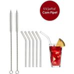 Octopus Bazaar Şeffaf 5'lı Cam Eğimli Pipet- 2 Adet Pipet Temizleme Fırçası