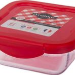 Ocuisine Kırmızı Kare Cam 16x16 cm Saklama Kabı