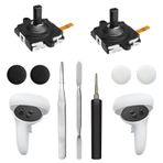 Oculus Quest 2 Denetleyicisi için Joystick Yedek Kiti, Meta Quest 2 Denetleyicisi için Onarım Seti, 2 Joystick, T5 Tornavida, Cımbız, Gözetleme Aleti, 4 Parmak Çubuğu Tutacağı (Siyah-11 arada)