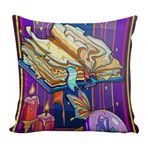 Ocuuer 11CT Pamuk Kitap Kelebek Kanaviçe Damgalı Yastık Kapak Kiti 45x45cm El İşi Nakış Yastık Kılıfı DIY Nakış Kılıfı Kiti Yetişkinler Yeni Başlayanlar için Dikiş El İşi Hediyesi