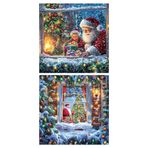 Ocuuer 5D kendin yap tam yuvarlak matkap kısmi AB XMAS Snow Night Kit 45x45cm