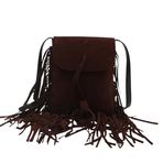 Ocuuer Kadın Püsküllü Omuz Çantası Ayarlanabilir Kayış Süet Retro Crossbody Bag Vintage Postacı Çantası Kadın Alışveriş Çantası, Kahve., 175*10*215mm/3.89*0.39*8.46in
