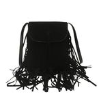Ocuuer Kadın Püsküllü Omuz Çantası Ayarlanabilir Kayış Süet Retro Crossbody Bag Vintage Postacı Çantası Kadın Alışveriş Çantası, Siyah, 175*10*215mm/3.89*0.39*8.46in