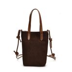 Ocuuer Kadın Süet Crossbody Bag Leopar Baskılı Omuz Çantası Ayarlanabilir El Çantası Debriyaj Cüzdan İş Seyahatleri için, Kahve, Mittelgroße