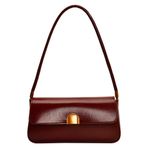 Ocuuer Kadınlar için sade kapaklı çanta PU deri trend haspag çanta Solid Color Casual Averarm Bag Travel Shopping iş tarihi çantası, Kırmızı, 250,00 x 130,00 x 65,00 mm/9,84 x 5,12 x 2,56 Zoll
