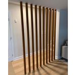 Oda Bölücü 10 Pcs Wall Partition Room Divider Floor to Ceiling, Customized Wooden Slats Separator for Living Room Entrance Decoration, Adjustable 1cm Base(165cm/65in/5.41ft)