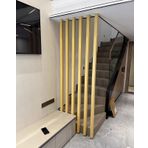 Oda Bölücü Square Wood Slats Room Divider Post - 6 Pieces, Studio Apartment Cubicle Screen Partition Bar, Floor to Ceiling Modern Hotel Separator Stand(80cm/31.5in/2.62ft)