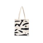 ODA.products Kanvas Bez Kumaş Baskılı Alışveriş Shopper Tote Bag - Kol Ve Omuz Çantası Zebra Desenli
