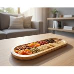 Odcia Market Bambu / Akasya Kalpli Tabak - Çerezlik - Sunumluk - Ahşap - 25x9cm