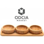 Odcia Market Bambu Yuvarlak Standlı Üçlü Çerezlik - Kahverengi