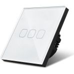 Oddity Üçlü Dokunmatik Işık Anahtarı Beyaz Cam Panel Nötrsüz 1 Way 3 Kanal SK-A803-01