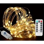 Odea 10 Metre Sarı 100 LED Işıklar Peri Işıkları 8 Mod Rgb Işıkları USB Sarı Renkli Işık Peri Dize Işıkları Tel Fonksiyonlu Süsleme Ince Telli Aydınlatmalı Şerit LED Yılbaşı Işık Yılbaşı Süsü [sınıfı A+]
