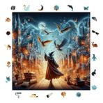 Odea Büyücü Temalı Ahşap Puzzle, 353 Parça ve Yapıştırıcı