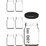 Odea Şeffaf Cam Kavanoz Seti, 6 Adet Metal Kapaklı 190 ml