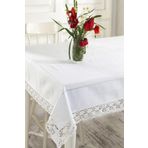 Ödel Home Ajurlu Dantel Kenarlı Masa Örtüsü Beyaz 140 x 240
