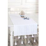 Ödel Home Ajurlu Ponponlu Runner Beyaz