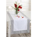 Ödel Home Beyaz Buldan Kumaşı Bordürlü Dantelli Runner Beyaz - Gri 50 x 130