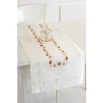Ödel Home Buldan İpeği Dantelli İşlemeli Runner Kahverengi 50 x 130