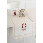 Ödel Home Buldan Keteni Çiçek İşlemeli Runner Bordo 50 x 130