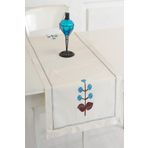 Ödel Home Buldan Keteni Çiçek İşlemeli Runner Turkuaz 50 x 130