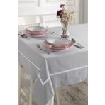 Ödel Home Buldan Kumaşı Ara Dantelli Masa Örtüsü Gri 140 x 240